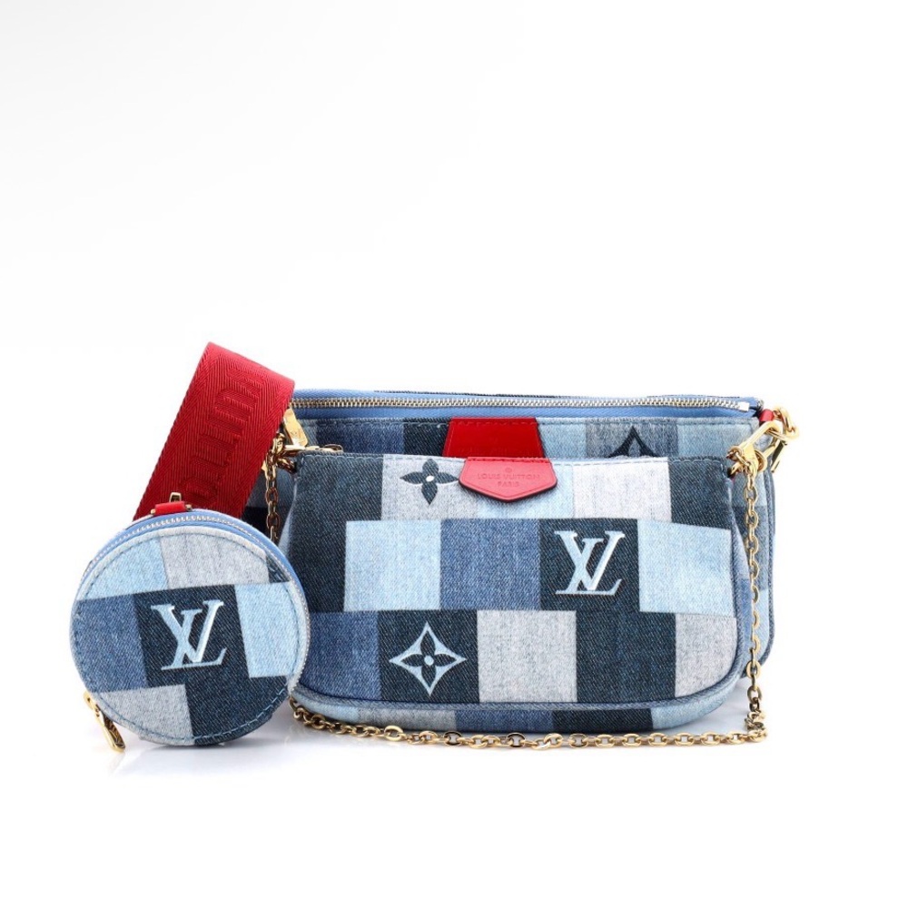 Louis Vuitton Multi Pochette Accessoires in Damier & Monogram Patchwork Denim
